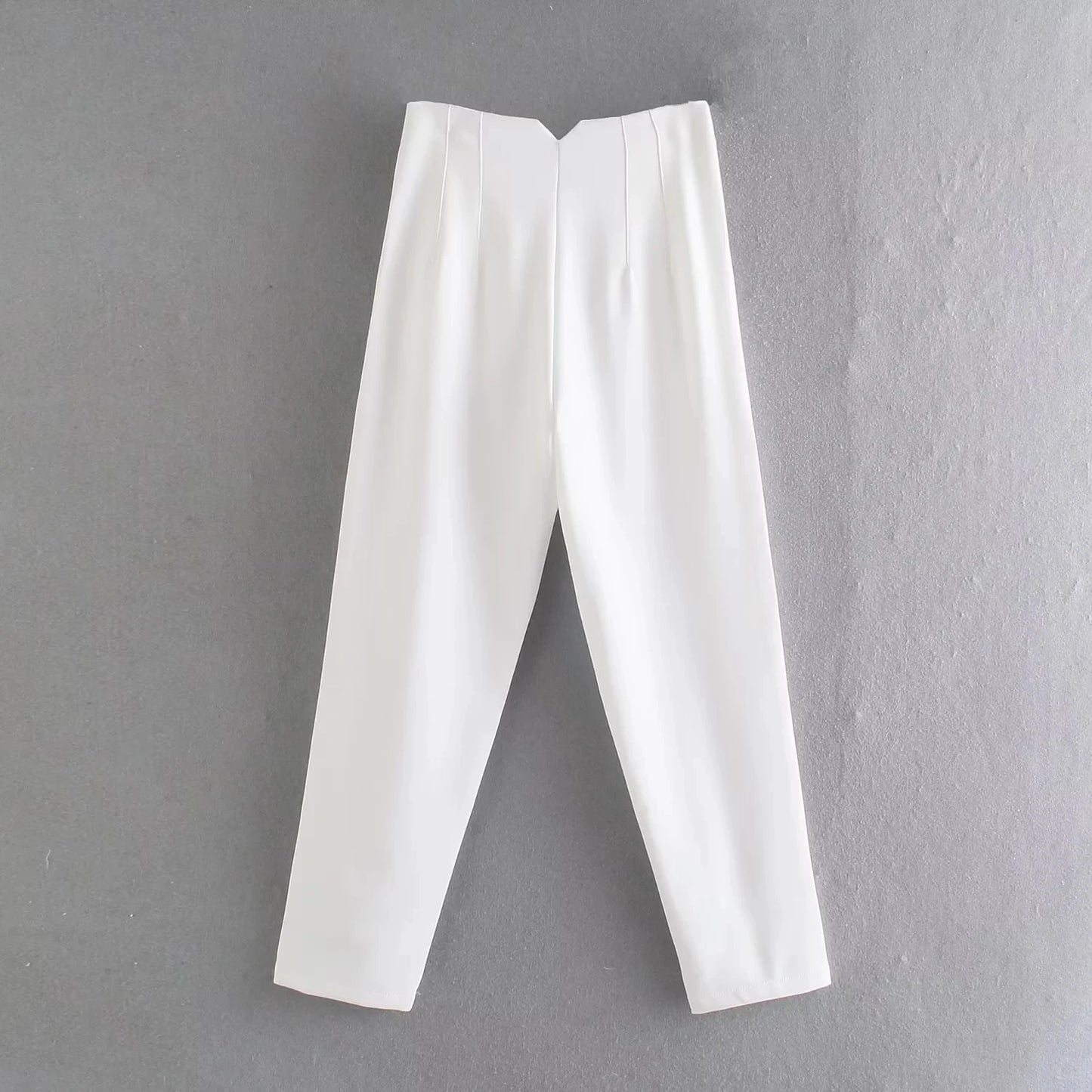 TRAFZA Women Elegant Solid Pencil Pants High Waist Pant For Women Casual Streetwear Woman Trousers Office Wear Chic Pant