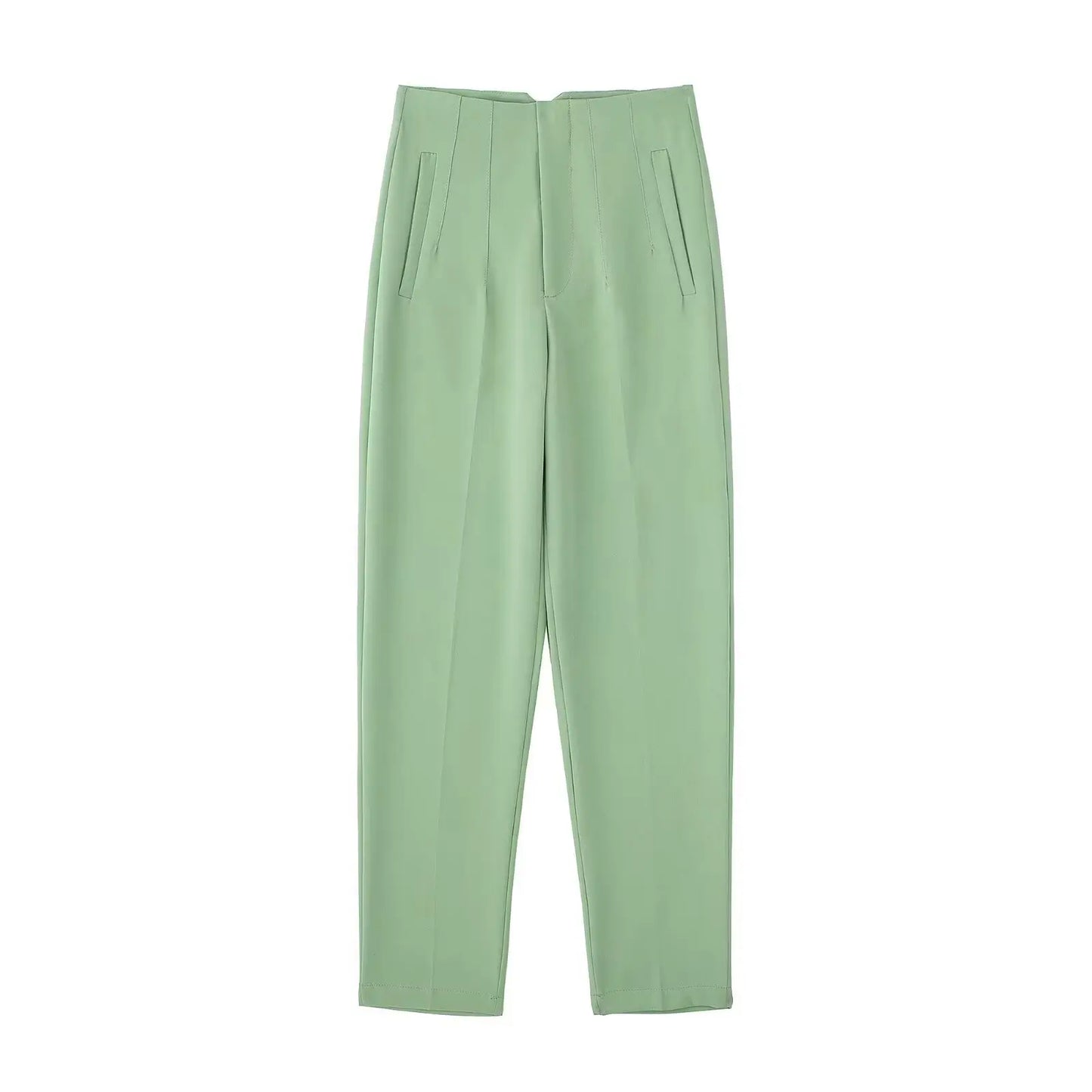 TRAFZA Women Elegant Solid Pencil Pants High Waist Pant For Women Casual Streetwear Woman Trousers Office Wear Chic Pant