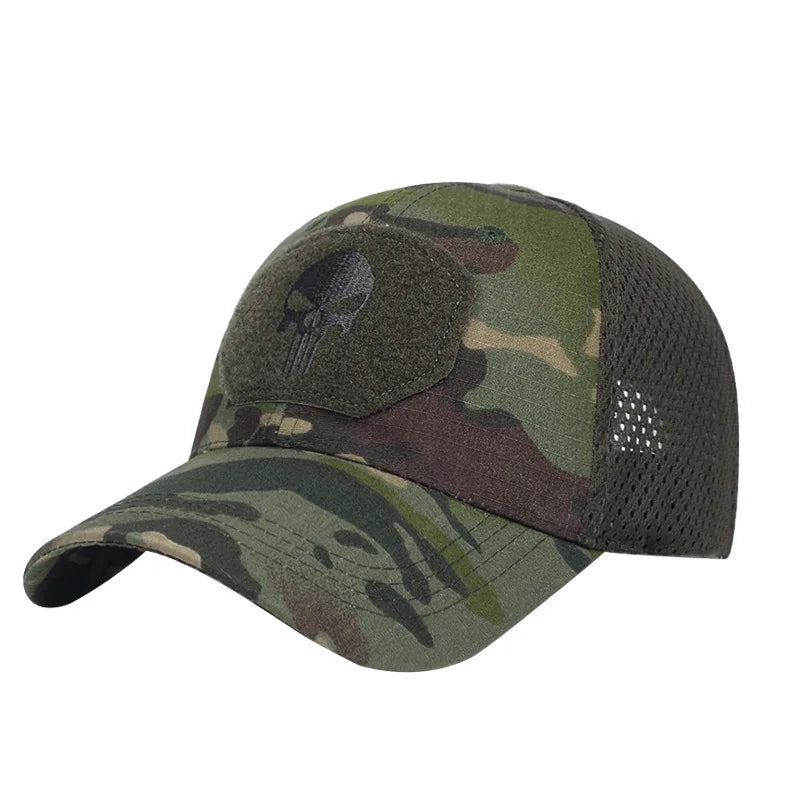 Camouflage Plaid Military Training Cap Spring Summer Outdoor Sports Sunshade Sun Protection Mesh Hat Casual Peaked Cap