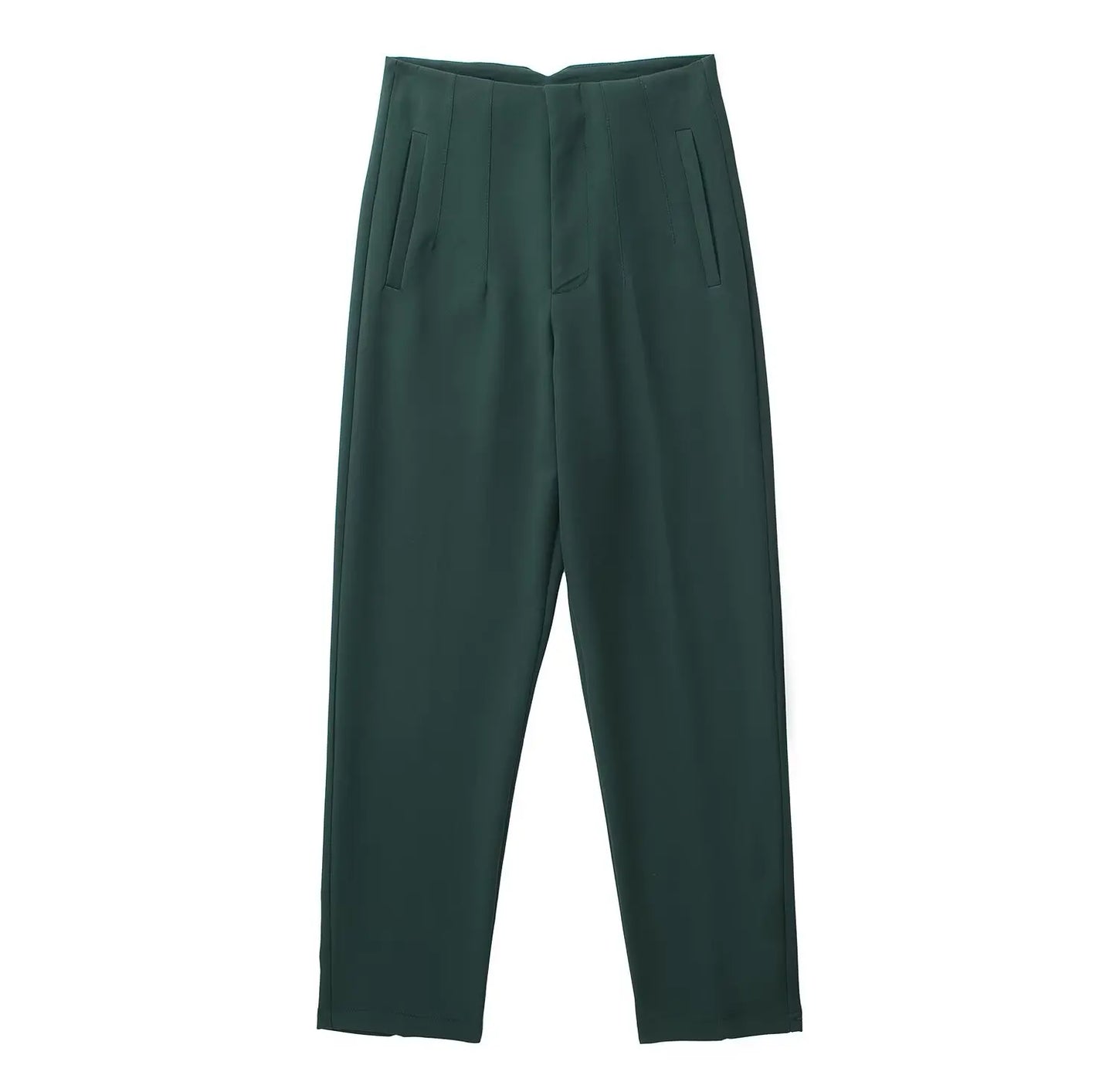TRAFZA Women Elegant Solid Pencil Pants High Waist Pant For Women Casual Streetwear Woman Trousers Office Wear Chic Pant