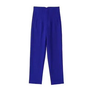 TRAFZA Women Elegant Solid Pencil Pants High Waist Pant For Women Casual Streetwear Woman Trousers Office Wear Chic Pant