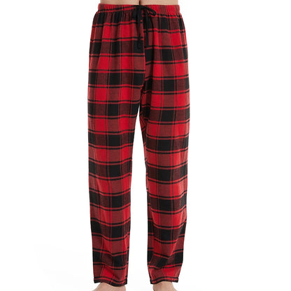 Fashion Casual Checked Red Tartan Pajama Pants Soft Comfortable Elastic Waistband New Men's Checkered Sleepwear Home Lounge Pant