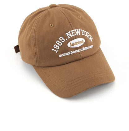 Men and Woman's Baseball Caps Adjustable Casual Embroidered 1989 New York American Cotton Sun Hats Unisex Solid Color Visor Hats