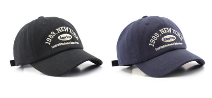 Men and Woman's Baseball Caps Adjustable Casual Embroidered 1989 New York American Cotton Sun Hats Unisex Solid Color Visor Hats