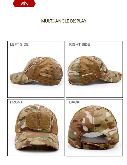Camouflage Plaid Military Training Cap Spring Summer Outdoor Sports Sunshade Sun Protection Mesh Hat Casual Peaked Cap