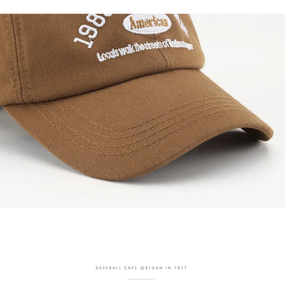 Men and Woman's Baseball Caps Adjustable Casual Embroidered 1989 New York American Cotton Sun Hats Unisex Solid Color Visor Hats