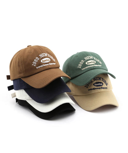 Men and Woman's Baseball Caps Adjustable Casual Embroidered 1989 New York American Cotton Sun Hats Unisex Solid Color Visor Hats